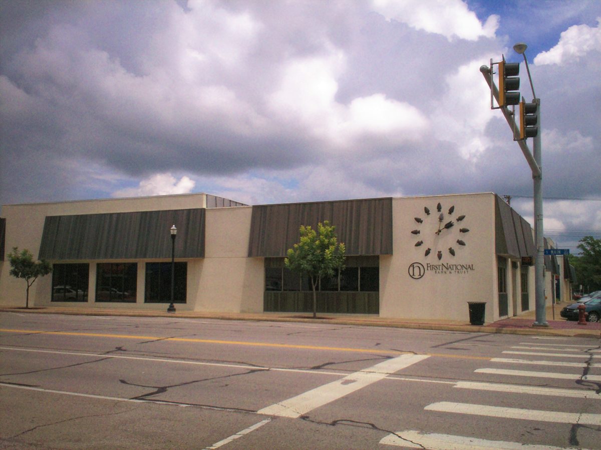 The First National Bank building in downtown Broken Arrow, Oklahoma