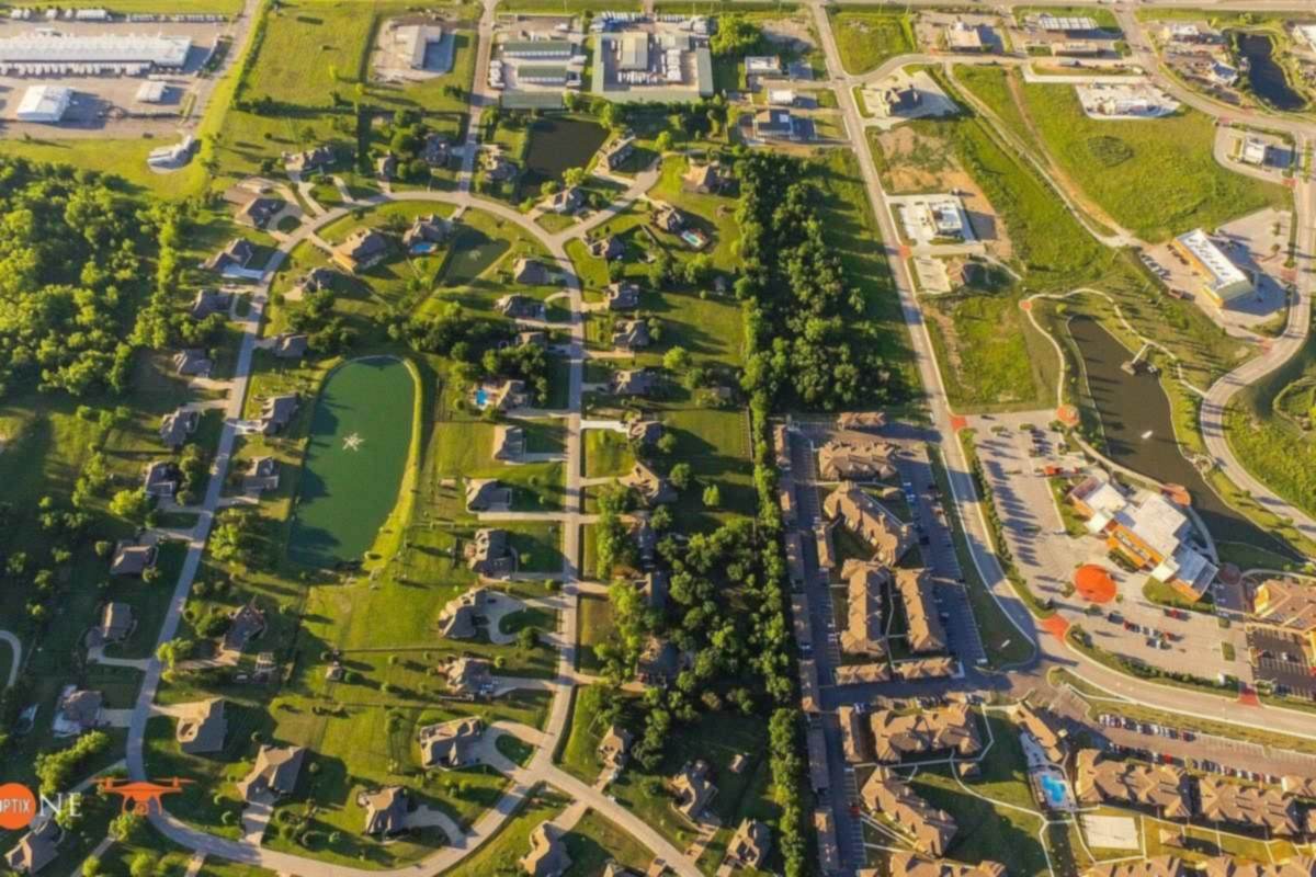 Aerial view of a newer subdivision development in Glenpool, Oklahoma