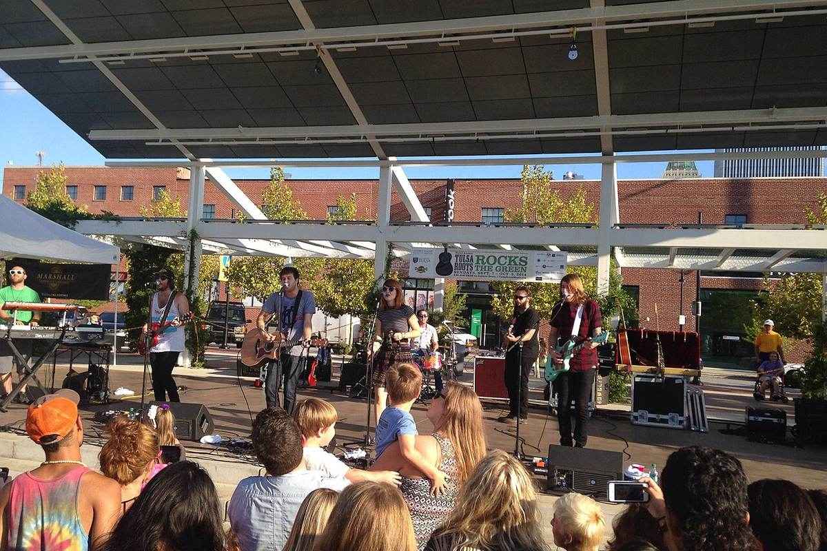 A concert crowd on the Guthrie Green lawn in the Tulsa Arts District