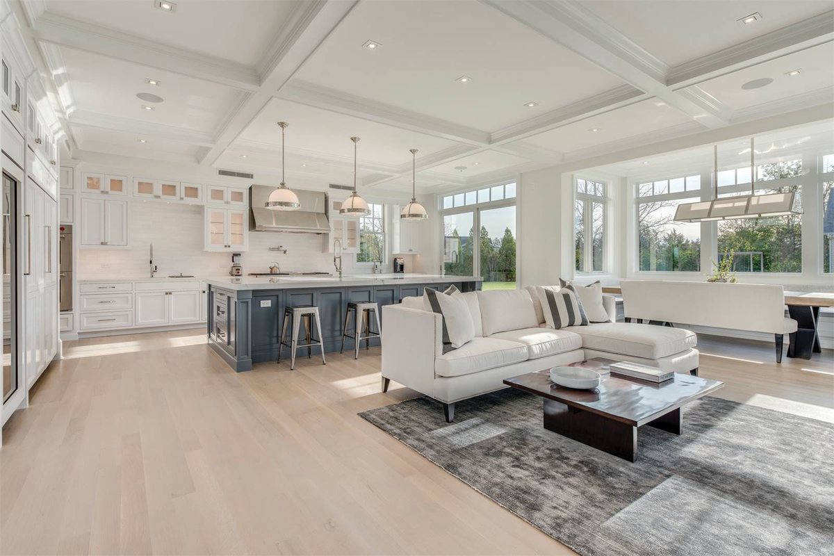 A bright home interior with light hardwood floors