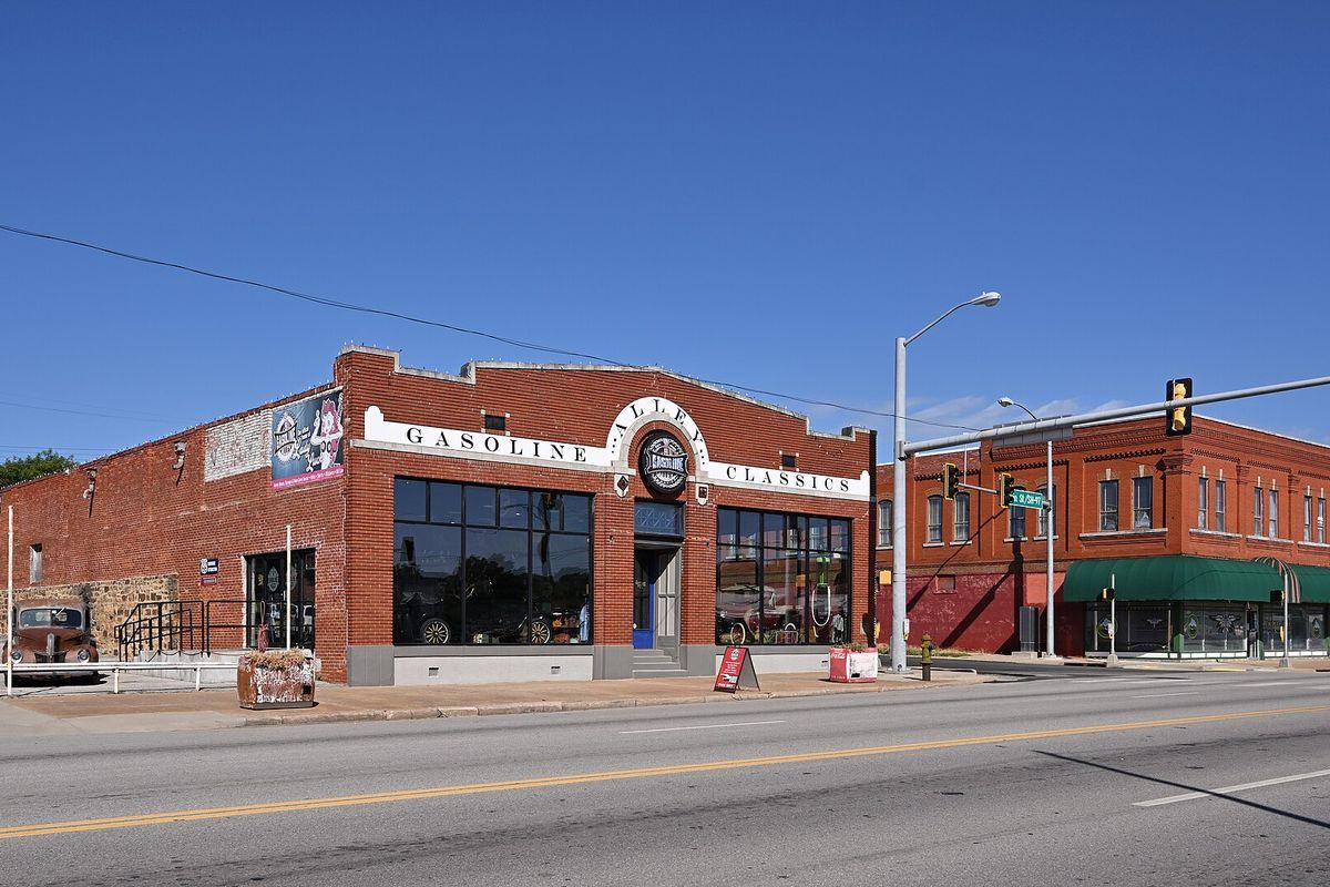 Gasoline Alley Classics, a brick Route 66 building in Sapulpa, Oklahoma