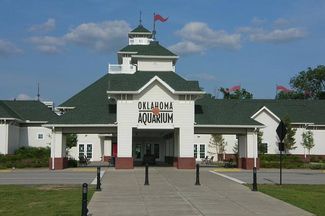 Entrance of the Oklahoma Aquarium in Jenks, Oklahoma, in the RiverWalk district