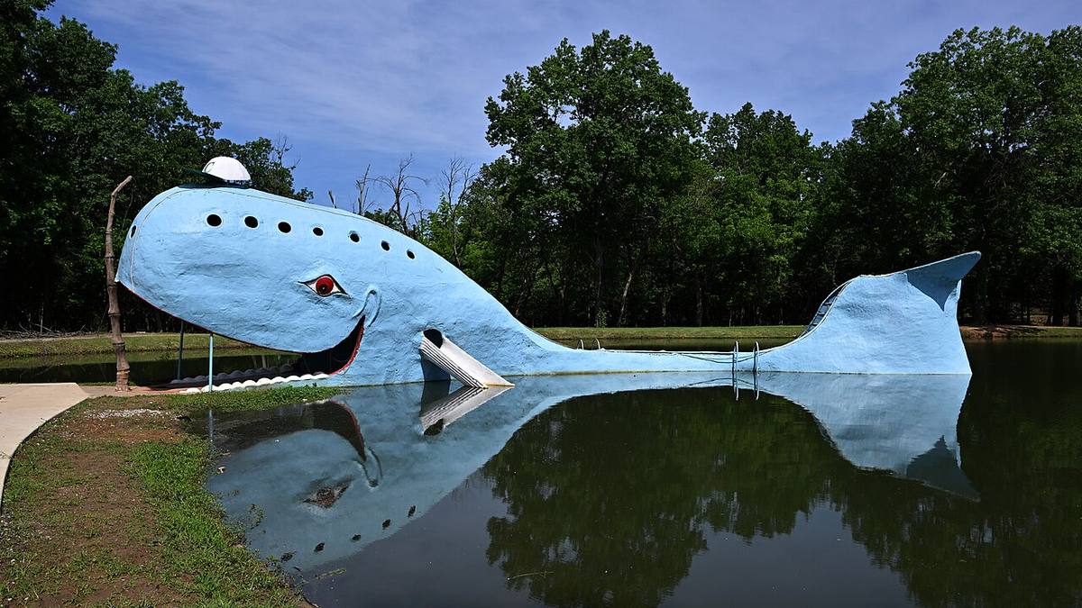 The Blue Whale of Catoosa, the Route 66 roadside landmark in Catoosa, Oklahoma
