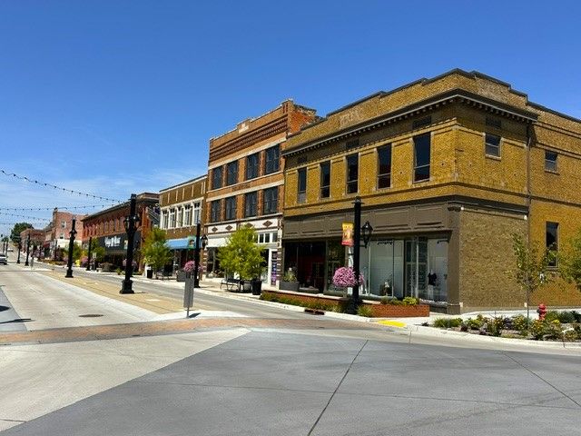 Historic storefronts along Dewey Avenue, the Route 66 main street of Sapulpa, Oklahoma